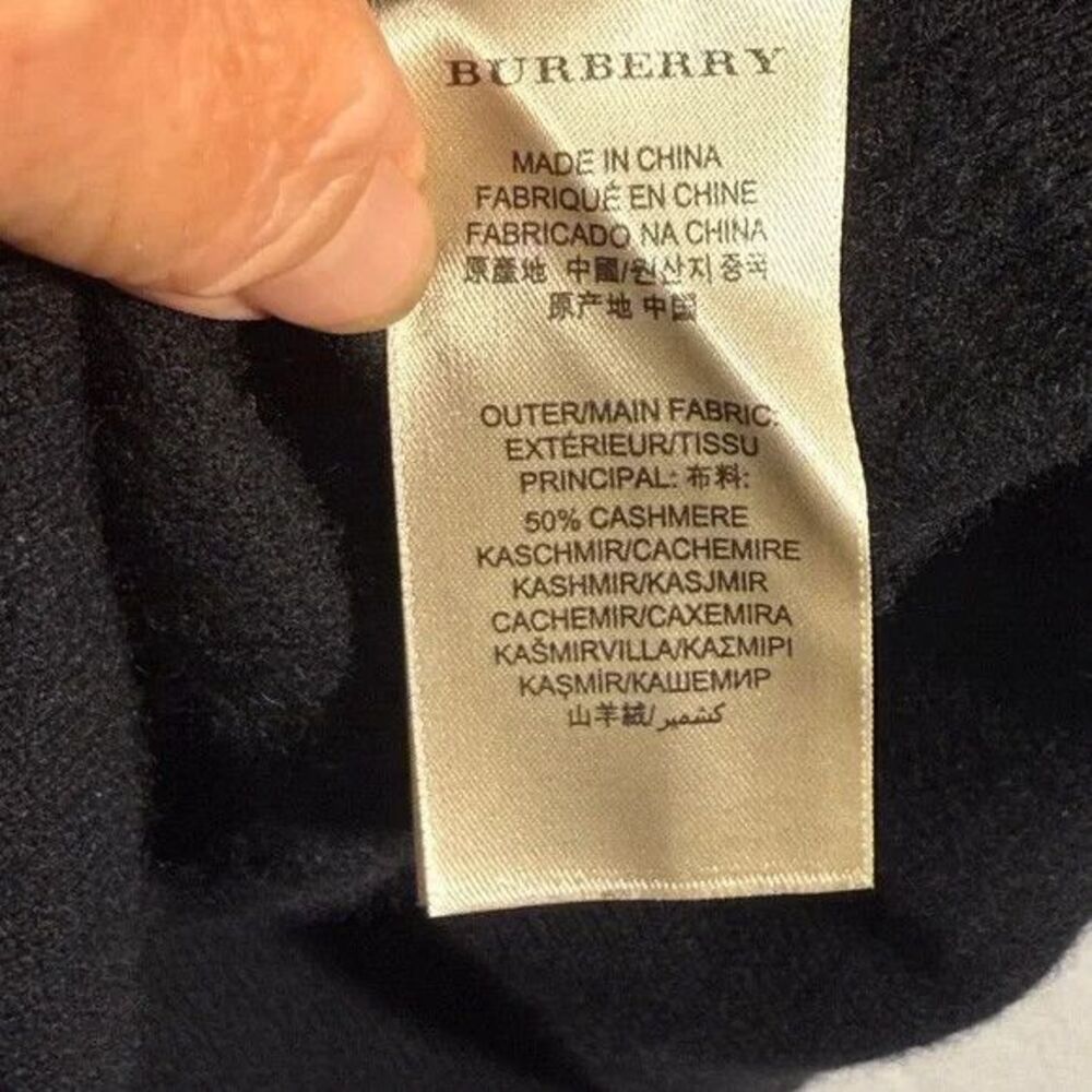Burberry Mns blk W/Classic Plaid shoulder Epaulettes Crewneck Sweater Knit Sz L - Picture 8 of 9